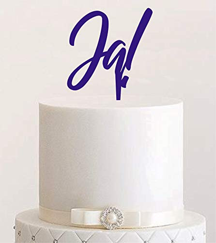 Manschin-Laserdesign Cake Topper, Tortenstecker, Tortefigur Acryl, Tortenständer - Farbwahl - Etagere Hochzeit Hochzeitstorte Ja! (Violett)
