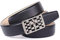 Anthoni Crown Damen Ledergürtel Gürtel, Schwarz, 80
