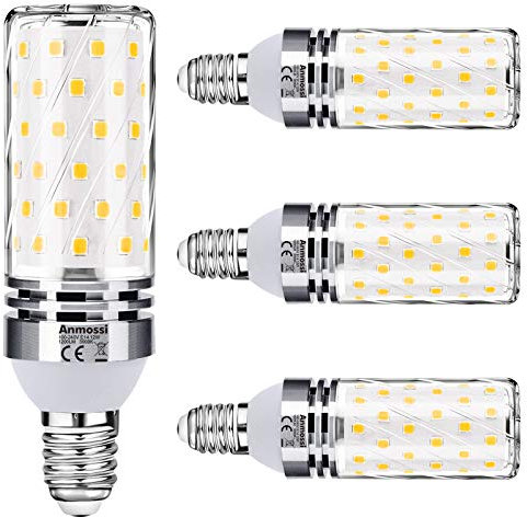 Anmossi E14 LED Lampe Warmweiß,3000K,1200Lm,Nicht Dimmbar,12W E14 Led Mais Lampen ersetzt 100W Glühbirne,Energiesparlampe Kleine Edison Schraube E14,4er Pack