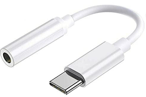 ZMA USB Type C to 3.5 Headphone Jack Adapter Type C to 3.5mm Aux Adapter Compatible with Huawei P30 P20 Mate 10 Mate 20 Pro, Pixel 4 3 2 XL, Samsung Galaxy Note 20 10 S21 S20 S10 - White