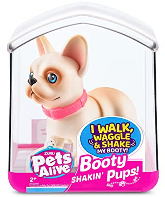 Pets Alive Booty Shaking Pups, Popo wackelnde Welpen, batteriebetriebenes Roboterspielzeug, 2er-Pack: Bulldogge und Dackel