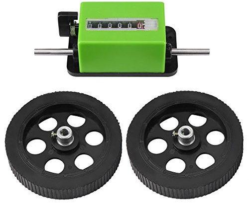 Akozon Rollenzähler, Meterzähler, 6-stellig Rollender mechanischer Längenzähler zum Messen von Textilien, Bedrucken, Kunstleder, mit Zählerbereich: 0-99999,9 Meter