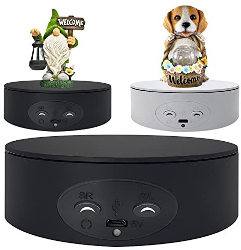 FONOBO Motorized Rotating Display Stand, 11Lb Load Heavy Duty, 360° Electric Rotating Turntable, with Usb Cable, for Cake & Collectibles,Black