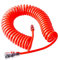 Air Compressor Tool Hose, 8mm x 5mm PU Spring Tube Air Pressure Hose Spiral Pipe for Compressor Flexible Air Tool (3M, with PP20 SP20 Fitting)