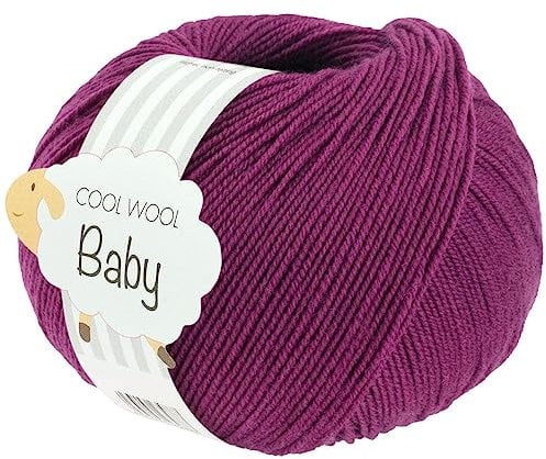 LANA GROSSA Cool Wool Baby | 100% Schurwolle Merino, filzfrei | Handstrickgarn aus 100% Schurwolle (Merino) | 50g Wolle zum Stricken & Häkeln | 220m Garn FB 296