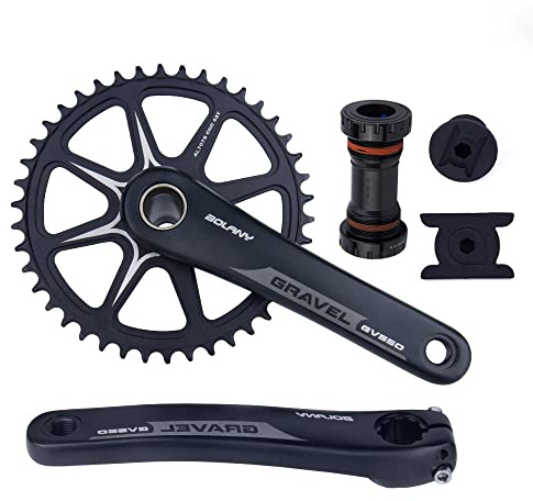 Rennrad Gravel Fahrradkurbelgarnitur 172,5 mm GXP Einzelkettenblatt 10/11-fach CNC breites und schmales Ritzel 42T mit Innenlager für Offroad-Kurbelgarnitur