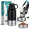 NALALAS 3 in 1 Portable Dog Water Bottle - Large 32oz Insulated With Travel Food Bowl - For Dogs On The Go
