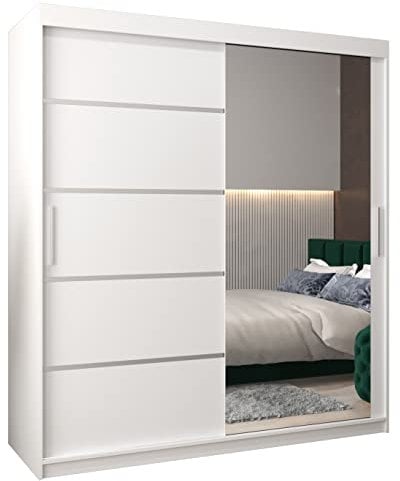 ABIKSMEBLE Armoire Porte coulissante Miroir Verona 2 - Dressing Chambre Adulte - Penderie Vetement Dressing - Garde Robe - Placard Chambre - Armoire 2 Portes - Closet