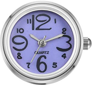 JewelryWe Ringuhr Fingeruhr Damen Ultradünn Rund Analog Quarz Ring Uhr Verstellbar Fingerringuhr Uhrenring Silber Lila
