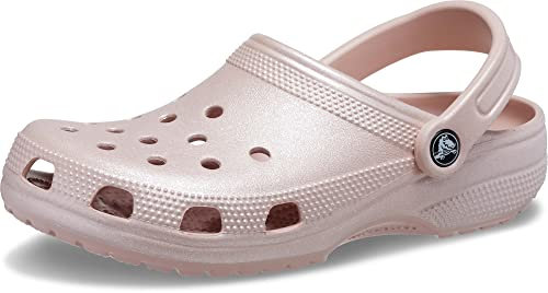 Crocs Unisex-Adult Classic Sparkly Clog | Metallic and Glitter Shoes, Pink Clay, 10 Men/12 Women, Pink Clay, 9 UK Men / 11 UK Women