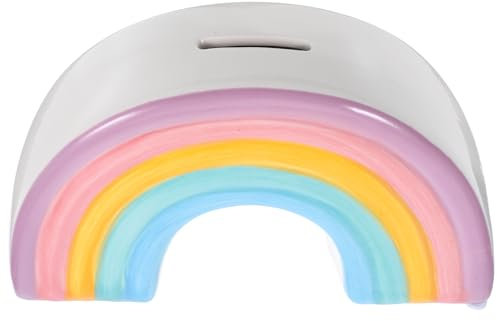 SAFIGLE Kreative Ceramic Rainbow Bank:18 cm Bunte SparbüChse Mit ZäHler FüR Kinder Und Erwachsene - Dekoratives Element Und Geldgeschenk Geburt Sparschwein Geldgeschenk für Jungen und Mädchen