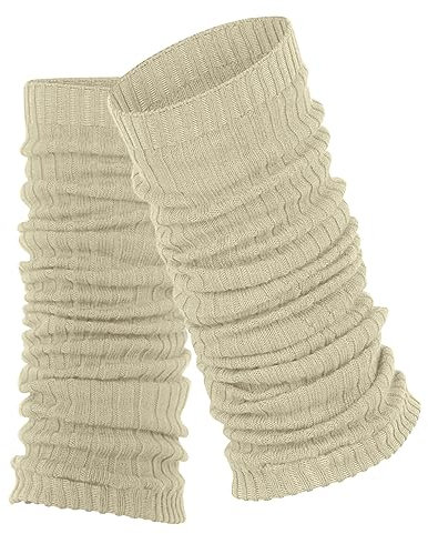 FALKE Damen Stulpen Cross Knit Biologische Baumwolle Wolle warm einfarbig 1 Paar, Beige (Creme 2050), Einheitsgröße