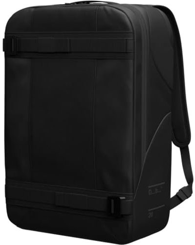 DB Journey Skateboarding Essential Rucksack, 12 l, Lehrbücher und Laptops, geräumig, Skateboard-Gurte, minimalistisches Design, Schwarz, Schwarz