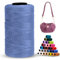 LEREATI Cordino per Borse Uncinetto Filo Macrame 1mm x 230m Macrame Corda Colorata Cordoncino per Borse a Uncinetto, Arazzo da Parete, Acchiappasogni, Fai da Te (Blu Chiaro)