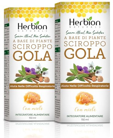 Herbion Naturals Sciroppo per la tosse con El Jarabe Para La Tos Con Miel Calma naturalmente la gola, Verde, Miele, 5 fl oz Confezione da 2