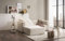 DOMO. collection Ecksofa Adrian, Modul-Sofa, L-Form aus 2 x Ecksessel und 1 x Polsterhocker, Modul-Couch, 3 Polster-Elemente, Eckcouch 216 x 193 x 69 cm (BxTxH), creme