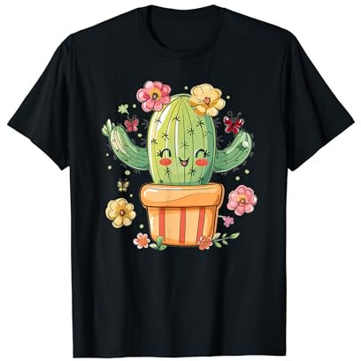 Bunter Kaktus mit Blumen I Kaktus T-Shirt