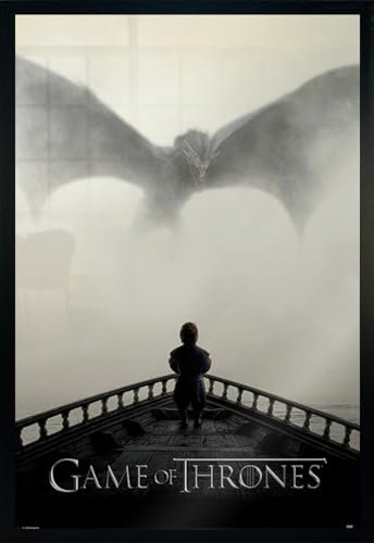 Close Up Game of Thrones - Gerahmtes Poster (A Lion & A Dragon) (Größe: 61cm x 91,5cm)