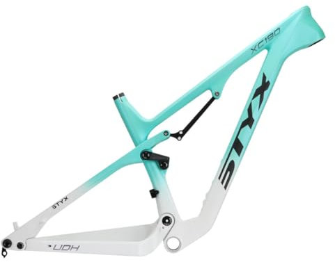 QHIYRZE Downhill MTB-Rahmen 29er Voll Gefedert Mountainbike-Rahmen 17'' Carbon Enduro Softtail Rahmen DH/AM/XC 148mm Steckachse Boost Rahmen Scheibenbremse(Groen)