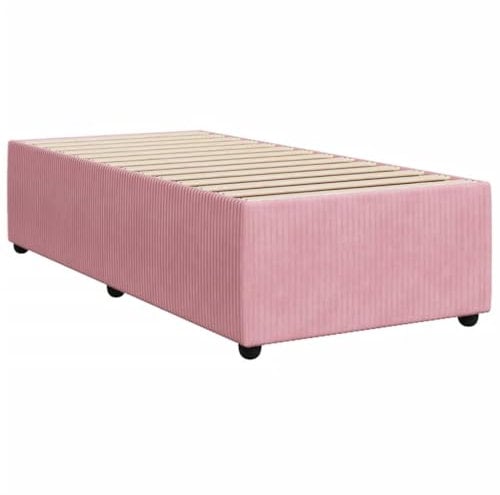 vidaXL Bettgestell, Bettrahmen mit Lattenrost, Einzelbett Polsterbett für Schlafzimmer, Bett Schlafzimmerbett, Rosa 100x200cm Samt