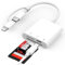 SD Card Reader for iPhone Pad, USB C & Lightning Memory Card Reader with Micro SD & SD Dual Card Slot, Camera Card Viewer Memory Card Adapter for iPhone iPad Android/Camera
