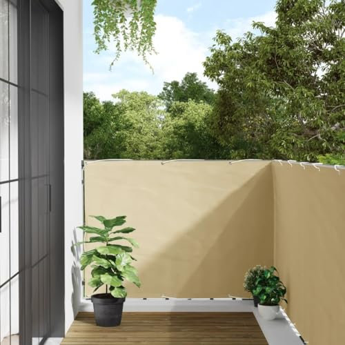 ZEYUAN Garten-Sichtschutz Creme 400x120 cm PVC, Zaun Sichtschutz, Sichtschutzstreifen, Balkon Sichtschutz, Zaun Garten, Balkonsichtschutz, Balkon Zubehör - 4005501