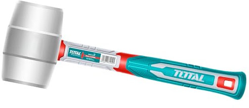 TOTAL - Masse en Caoutchouc - 220 g - Pour Carrelage, Nivellement et Assemblage - Frappe Sans Endommager la Surface - Manche Antidérapant en Fibre Trimatière - Tête en Caoutchouc Blanc