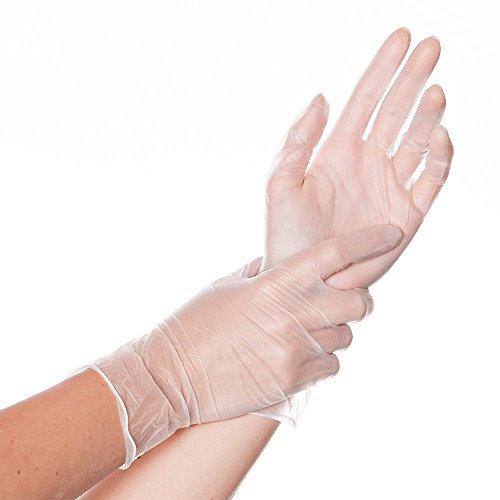 FRANZ MENSCH 1000 Stück Hygonorm Vinylhandschuhe Classic Fit | gepudert, Karton, transparent, 8/M, L: 24cm, Einmalhandschuhe, Einweg- Handschuhe, Vinylhandschuhe