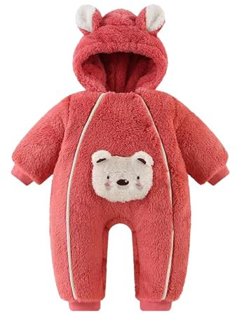 GZSRTT Babyjacke,Schlafoverall Kinder Winterstrampler Baby Kleidung Familien-Strampler Neugeborenen Kleidung Junge Fleece Rompers Long Sleeve Onesies Outwear Outfits Thermoanzug Kinder Winter Schlafan