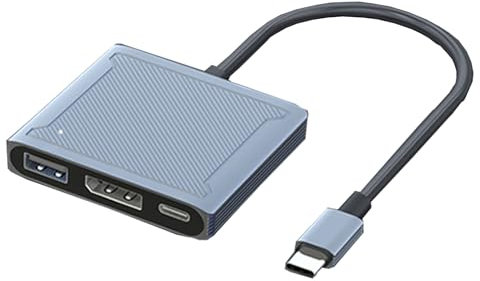 BolAAzuL Adaptateur multiport USB C vers DisplayPort, hub 3 en 1 de type C avec 1 DP 1.4 + 1 USB 2.0 + 1 port de charge PD (type C), 8K 60 Hz/100 W PD/DP ALT mode pris en charge