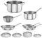 Batterie de Cuisine Professionnelle, Set de 12 pièces - Casseroles et Couvercles Inox