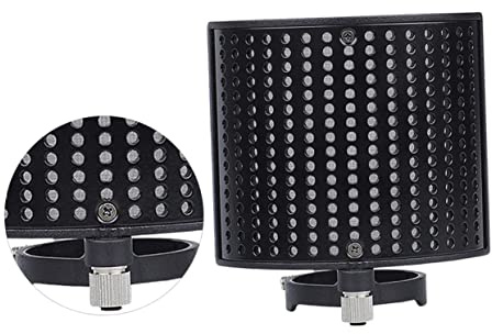 PHENOFICE Winddichtes Mikrofon-isolationsschild Schallschutzpanel Mit Mehreren Löchern Passend Für Mikrofone 44–48 Mm