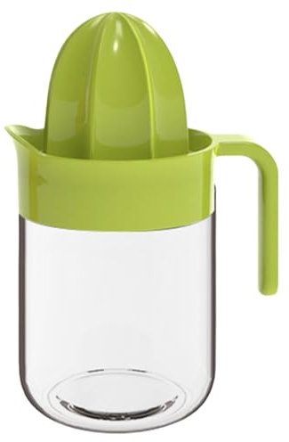Zitronenpresse Aus Glas Mit Kunststoffaufsatz - 450ml Manueller Saftpresse,Multifunktionale Hand-Entsafter Für Zitrone, Orange, Mandarine, Limette