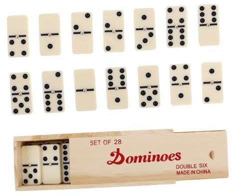 TOBBOMEY 1 Ensemble De Dominos De Voyage Chemins De Table Jouets De Dominos Jeux De Dominos Chinois pour Adultes Plateau De Jeu De Table Jeux De Société Bloc De Dominos Domino Fait À La