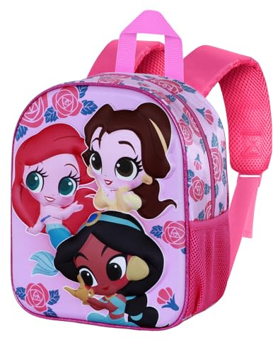 Disney Princess Flowers-Elite 3D Backpack, Pink, 25 x 30 cm, Capacity 7 L