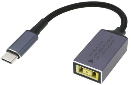 The Lord of the Tools 1Pc Square Mouth 11mmx4.5mm to USB-C Charging Cable Type-C to Slim Tip Adapter 100W Compatible with Lenovo Laptops 140mm