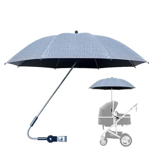Gitekain Extra großer Stroller mit Klemme, 360° verstellbar, Sonnenschutz LSF 50+, UV-Schutz, wasserfestes Dach für Babystroller, Trolley, Fahrrad, Wheelchair, Strand