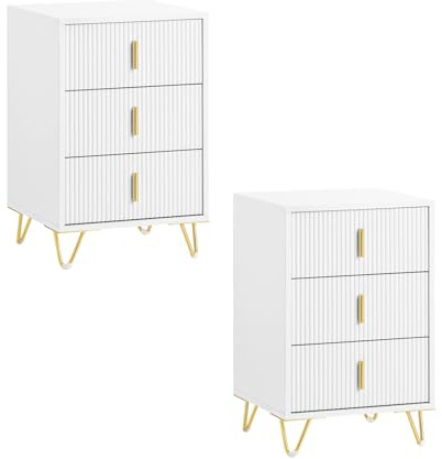 SoBuy set di 2 comodini con 3 cassetti salvaspazio 40x40x63cm camera