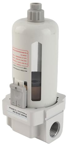 Druckminderer Wasser Druckregler Kompressor G1 / 2 Zoll, Luftfilter 0.1-0.85Mpa - Automatische Entwässerung, Staubabscheidung, Einfache Montage für Luftkompressoren