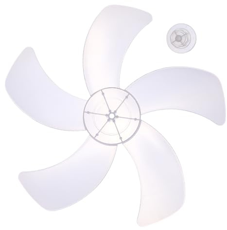 Toyvian 5 Leaves Electric Fan Blades Replacement for 16 Inch Pedestal Fan White Plastic Material Easy to Install for Home Use