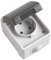 Amig - Base de Enchufe Schuko Simple de Sobreponer Estanca IP54 con Tapa Mod.3600 - Voltaje Máx 230V - Anti Humedad Apta para Exterior e Interior - Ideal para Terrazas, Jardines, Garajes o Trasteros