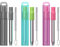 Zoku Reusable Pocket Straw, Set of 3, Telescopic Stainless Steel Drinking Straw with Silicone Mouthpiece, Includes Compact Hygienic Carrying Case and Cleaning Brush, Customizable Length Up-to 9 inches