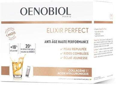 Oenobiol, Elixir Perfect, Anti-âge, Tous types de peaux, 30 Sticks, Programme 1 mois