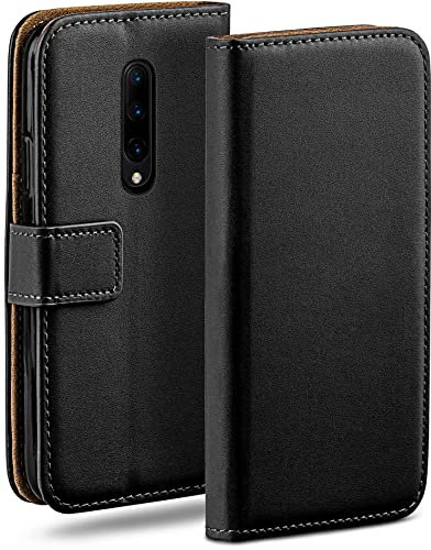 moex Book Case für OnePlus 8 Handyhülle mit Kartenfach, Hülle klappbar 360 Grad Schutzhülle, Klapphülle Flip Case Cover, PU Leder Handytasche Lederhülle, Schwarz
