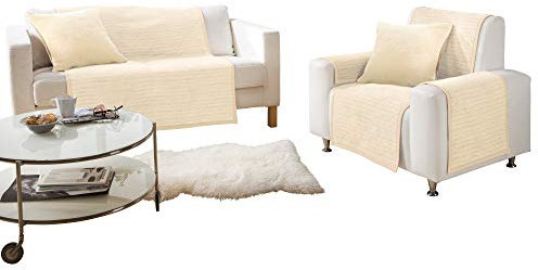 Erwin Müller Sessel- und Sofaschoner Rimini Baumwollmischung beige Größe 50x200 cm