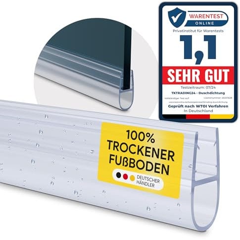 Duschdichtung PVC Ersatzdichtung Duschkabine Bad TYP-7 200cm Glasstärke 6mm