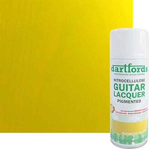 dartfords Buttercup Yellow Pigmented Nitrocellulose Guitar Lacquer 400ml Aerosol