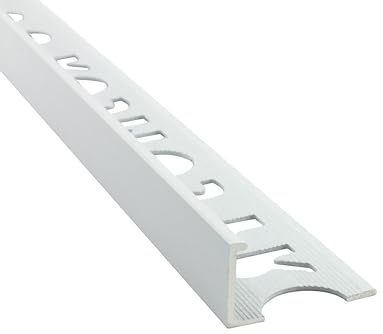 Alu L-Profil Fliesenschiene Fliesenprofil Schiene 2,7m 12mm weiß matt | Als Kantenschutz für sichtbare Außenecken und saubere Fliesenabschlüsse, 12mm Profilmaß, 2,7m, Aluminium, matt, weiß