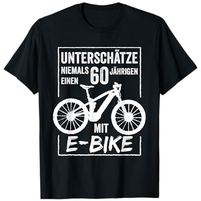 60 Geburtstag E-Bike Fahrrad Spruch Radsport T-Shirt