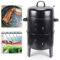 RibasuBB Barbecue a carbonella 3 in 1, 84 x 40 cm, con termometro per barbecue, campeggio, terrazza, giardino